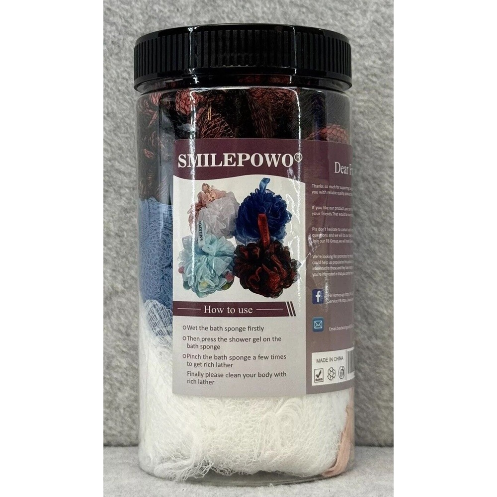 Smilepowo Loofahs 3 Pack Exfoliating Extra Large Bath Sponge Pamper Relax Loofah